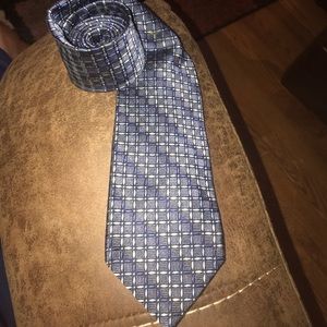 Blue and silver neck tie